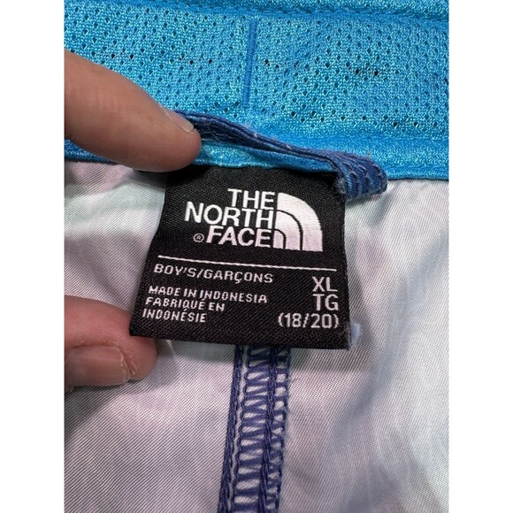 Bright Blue Print NORTH FACE SWIM TRUNKS BOARD SHORTS YOUTH BOYS XL 18/ - Picture 6 of 12